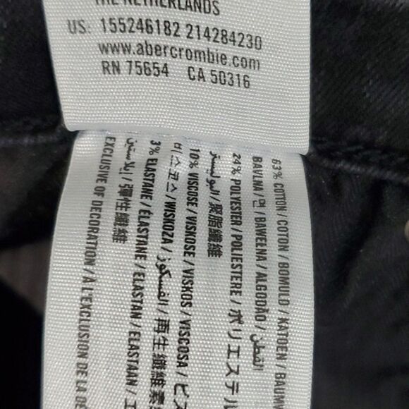 Abercrombie & Fitch size 0L size 25 faded black Simone high rise super s… - Picture 6 of 14